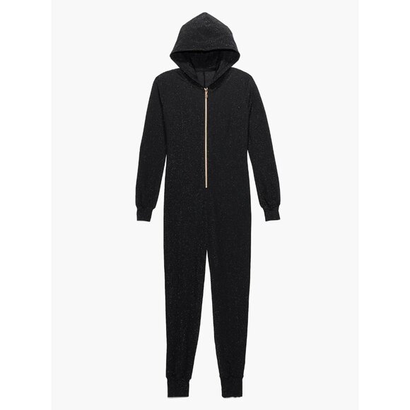 Savage X Fenty Pants - SAVAGE FENTY Rihanna Sleep & Shine Hooded Jumpsuit  L Black Caviar PJ Loungewear